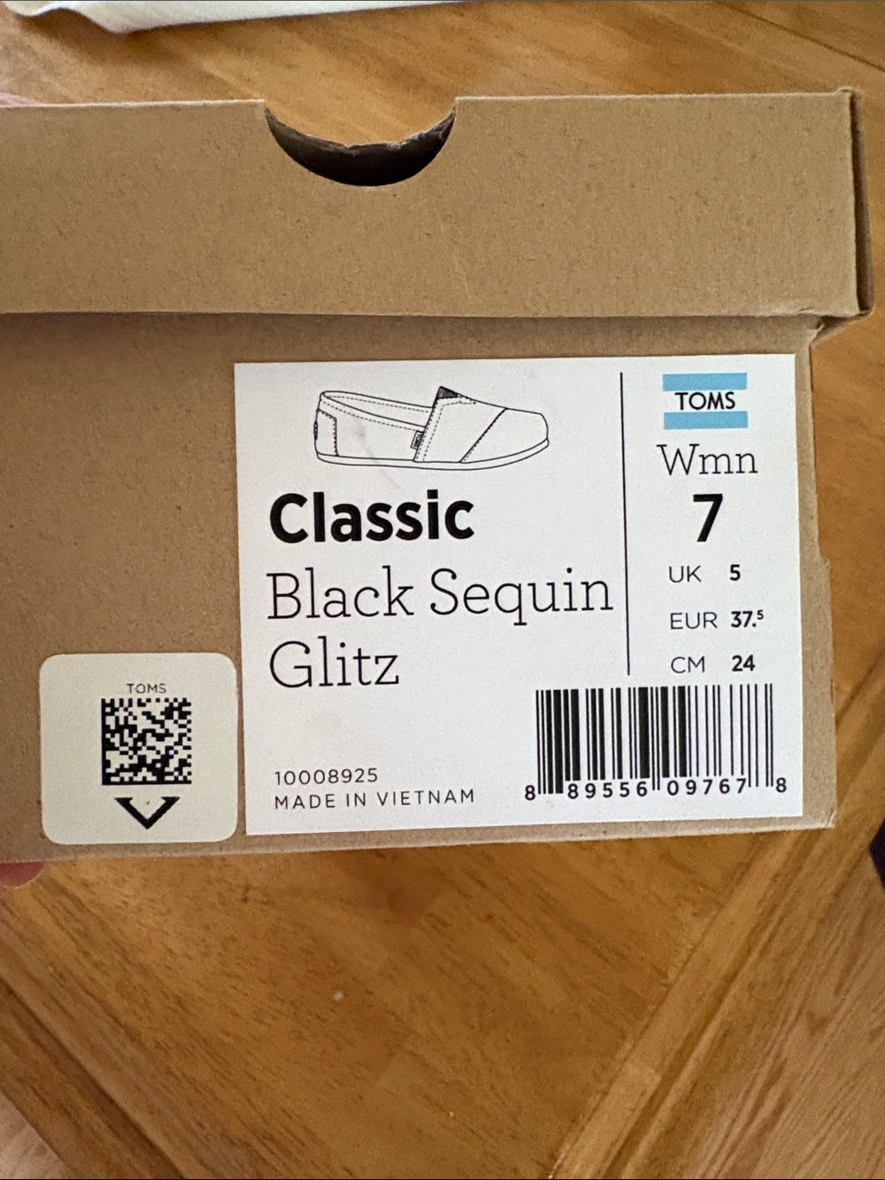 Toms Black Sequin Quilted Slip-On Flats - Picture 6 of 6